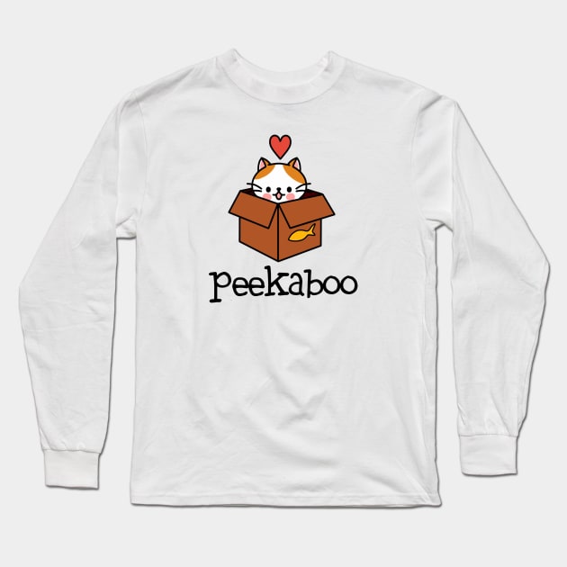 Peekaboo cat Long Sleeve T-Shirt by Smurnov